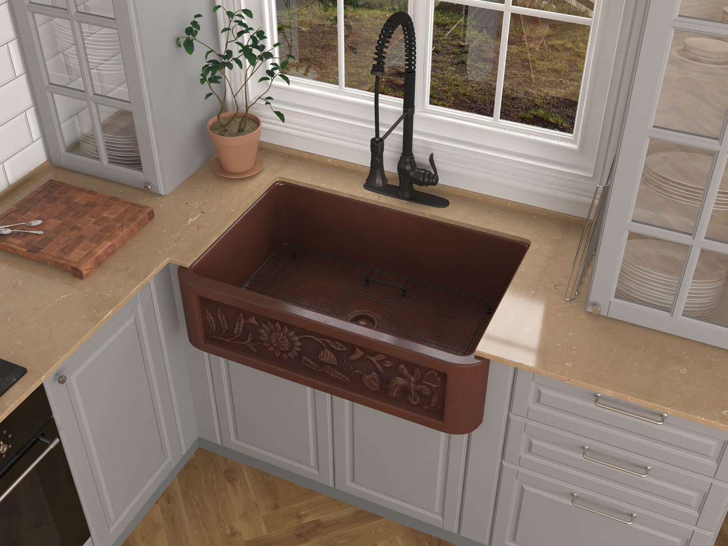 gloss black sink Anzzi KITCHEN - Kitchen Sinks - Farmhouse - Copper Copper