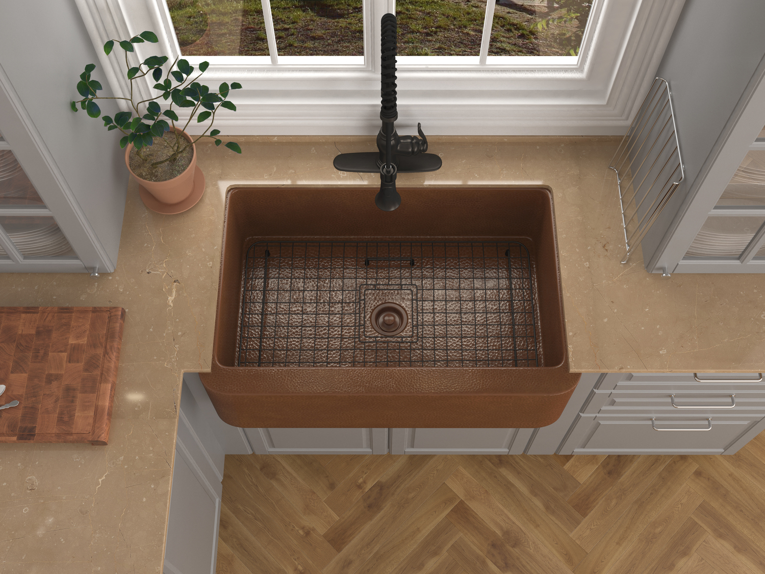 sink and drainboard Anzzi KITCHEN - Kitchen Sinks - Farmhouse - Copper Copper