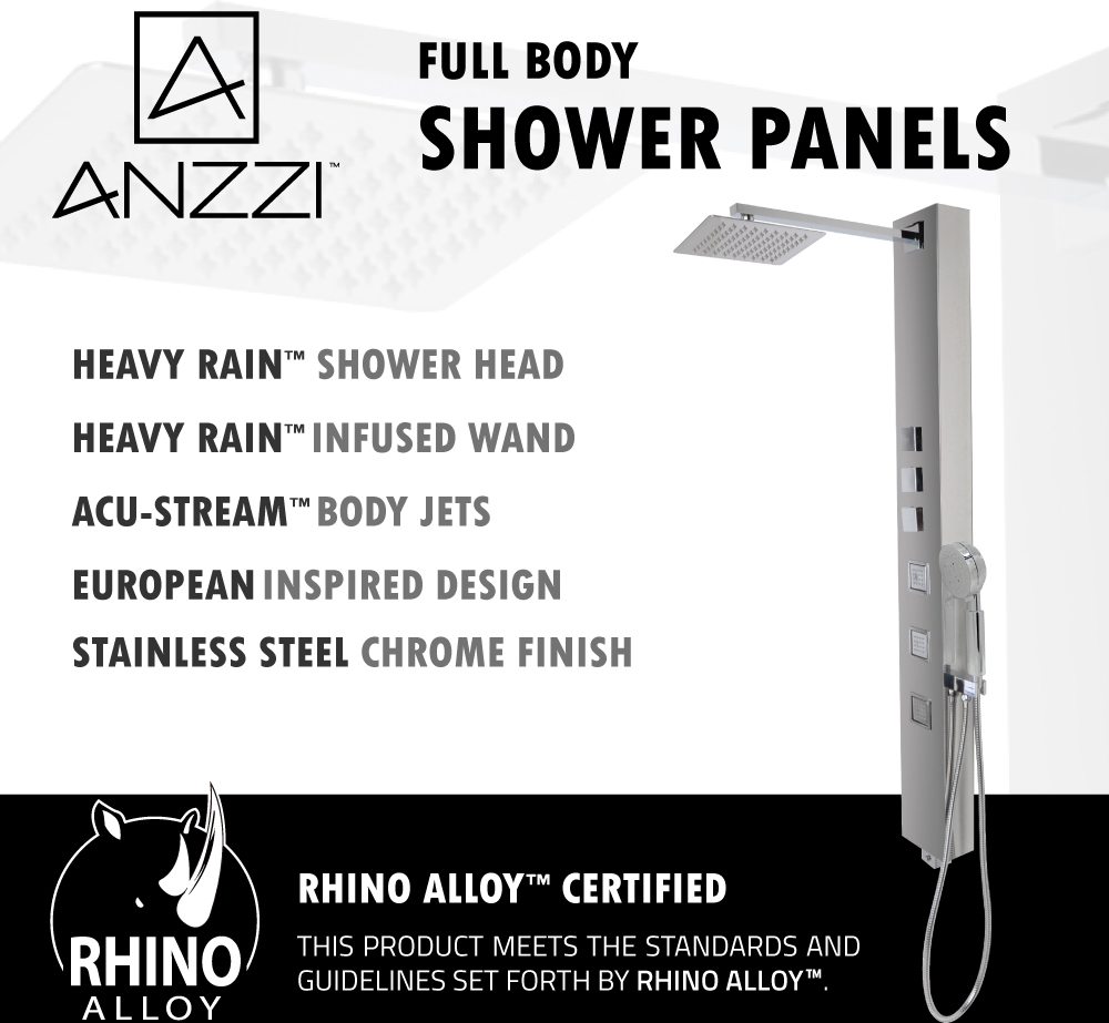 shower enclosure fixing kit Anzzi SHOWER - Shower Panels Chrome