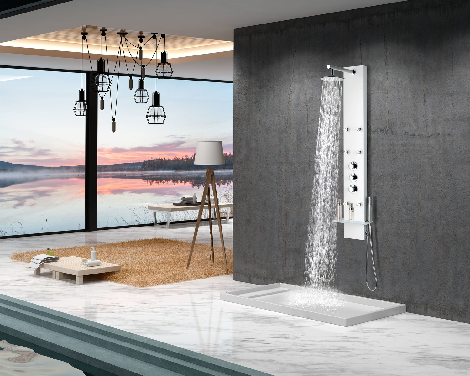 tub without shower head Anzzi SHOWER - Shower Panels White