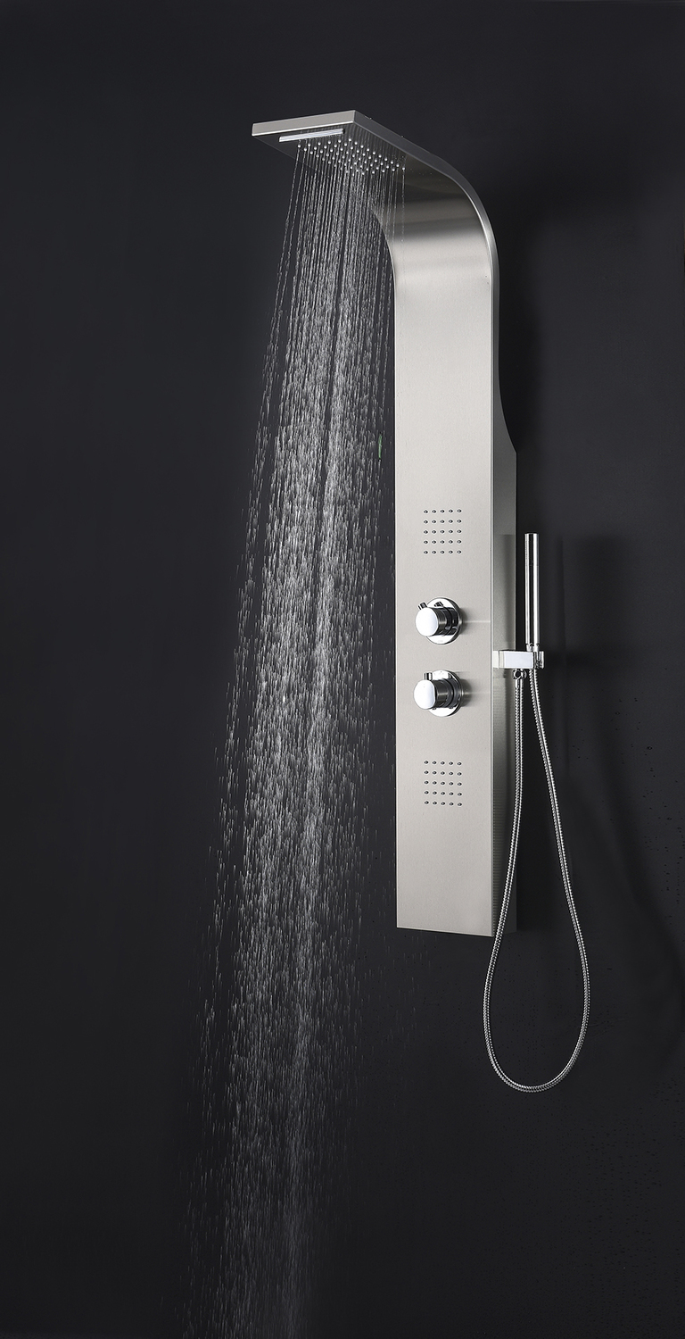rectangle rain shower head Anzzi SHOWER - Shower Panels Steel