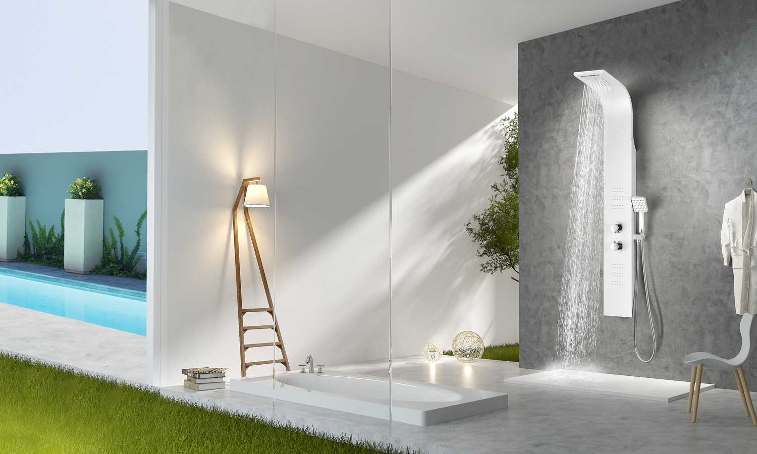  Anzzi SHOWER - Shower Panels Shower Panels White