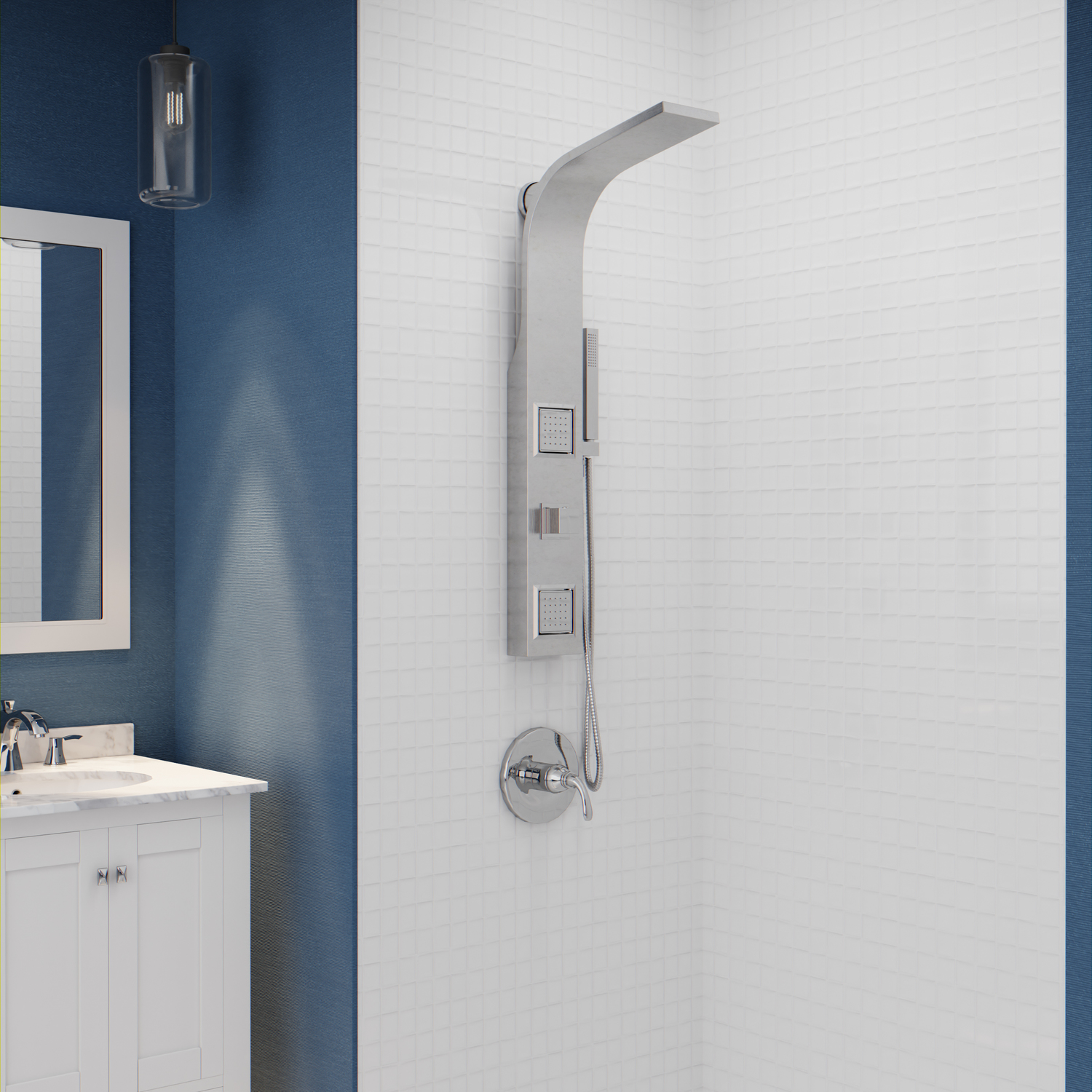 modern shower wall panels Anzzi SHOWER - Shower Panels Steel