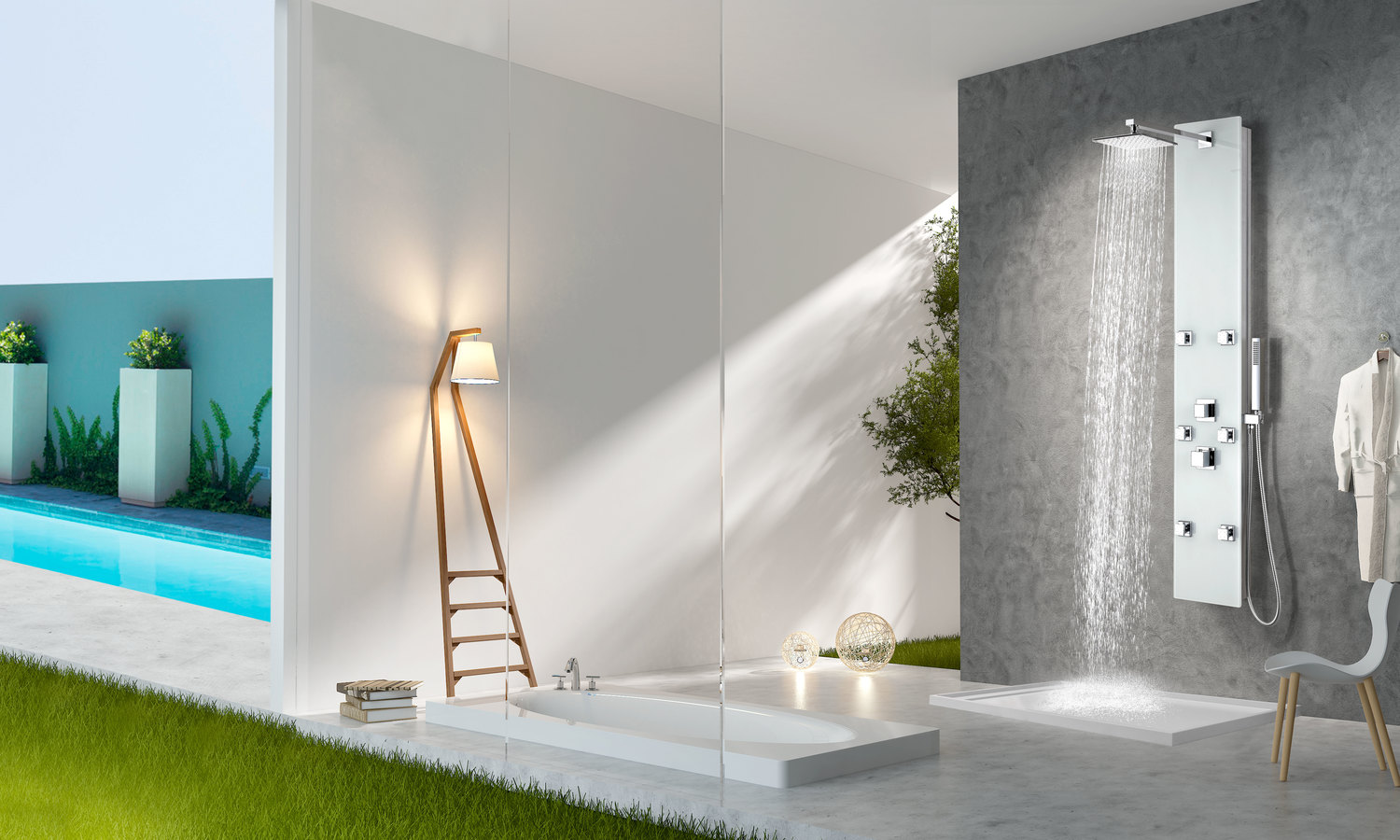 shower panel system   Anzzi SHOWER - Shower Panels White