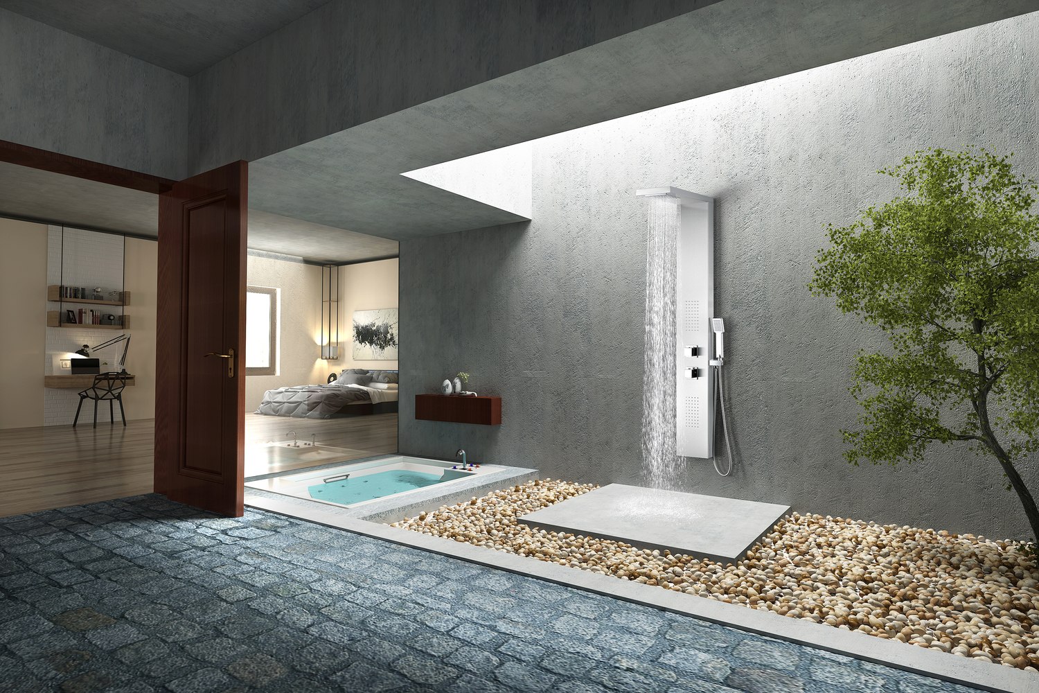 bathroom wall panels fitting Anzzi SHOWER - Shower Panels Steel