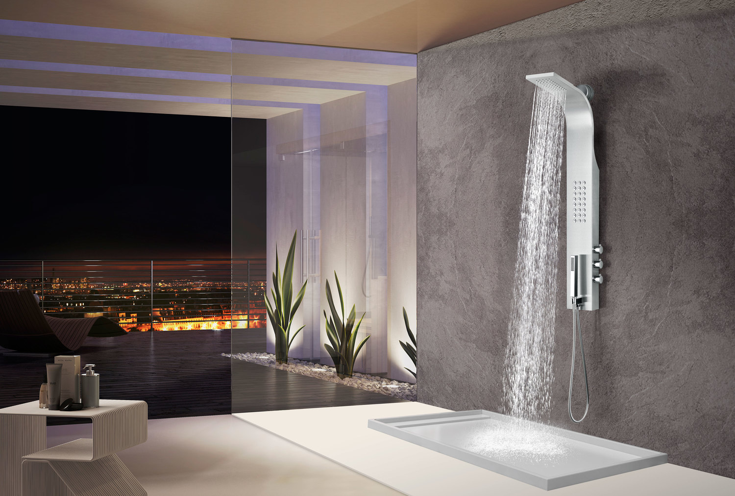 jet shower heads Anzzi SHOWER - Shower Panels Steel