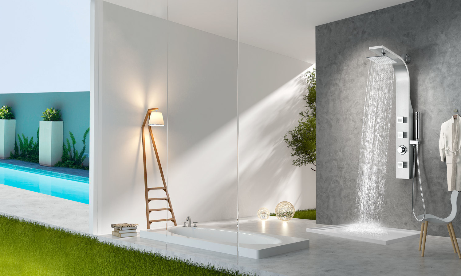 bathroom shower system Anzzi SHOWER - Shower Panels Steel