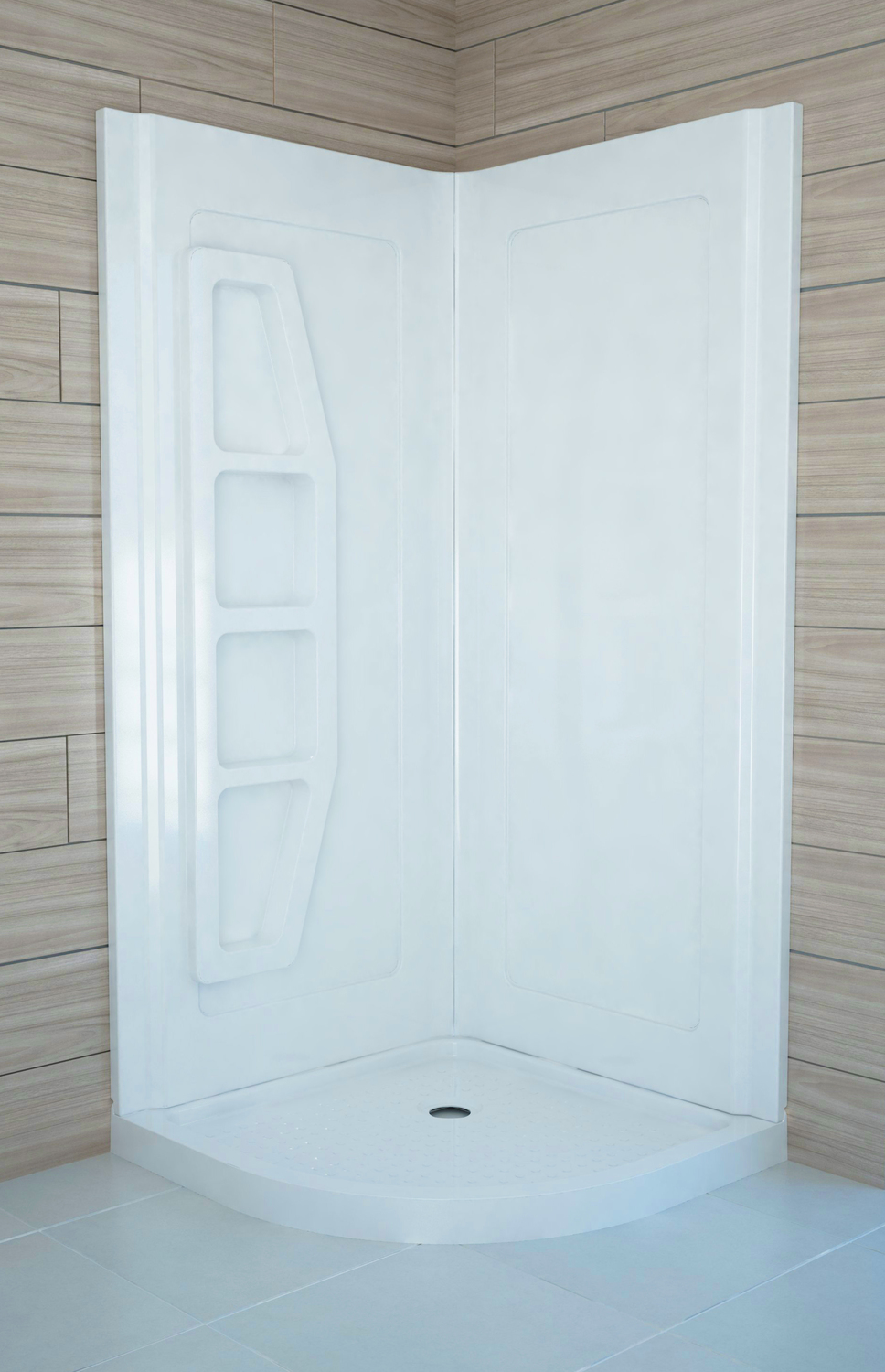 corner soaking tub with shower Anzzi SHOWER - Shower Walls - Corner White