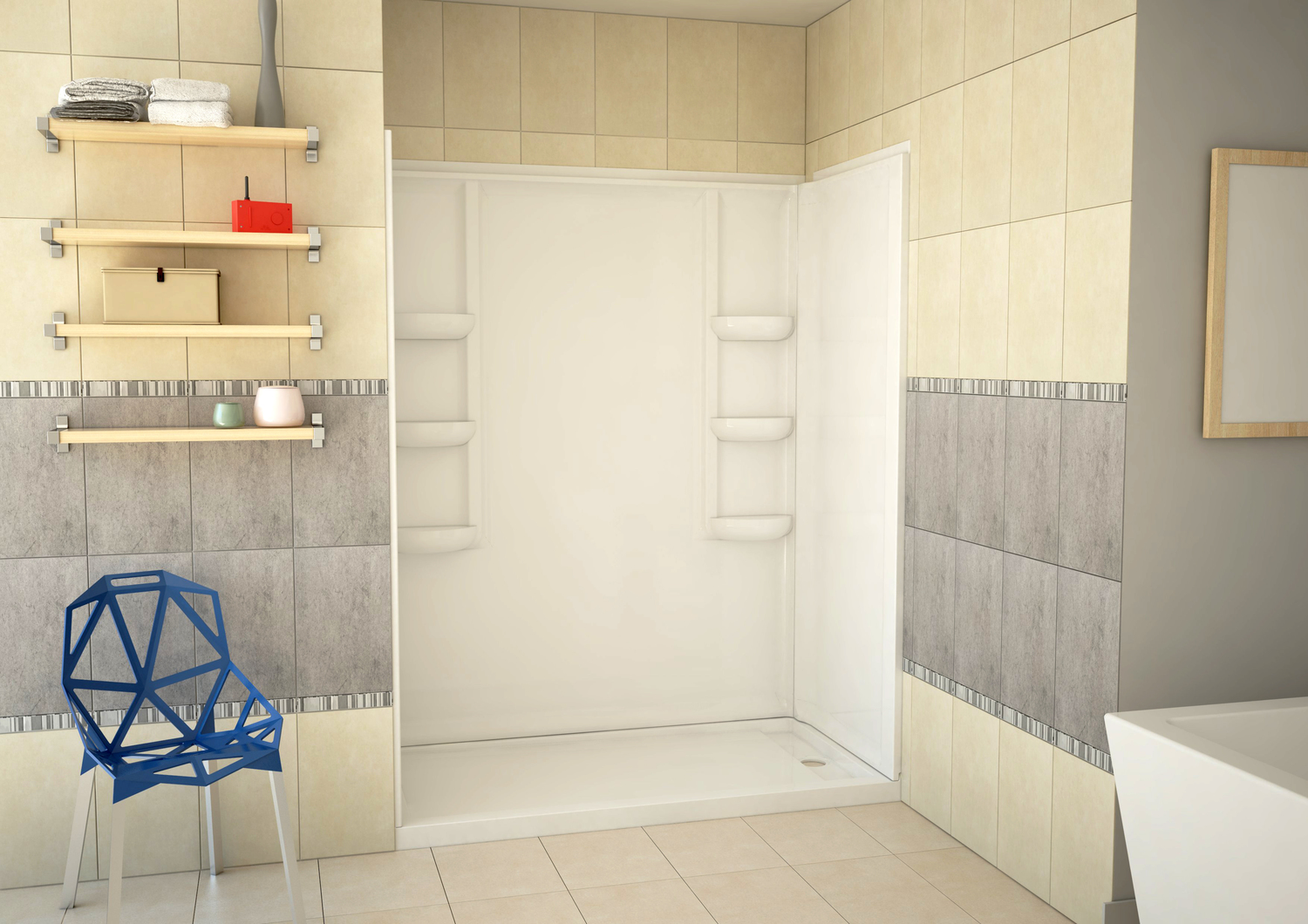 direct to stud shower walls Anzzi SHOWER - Shower Walls - Alcove White