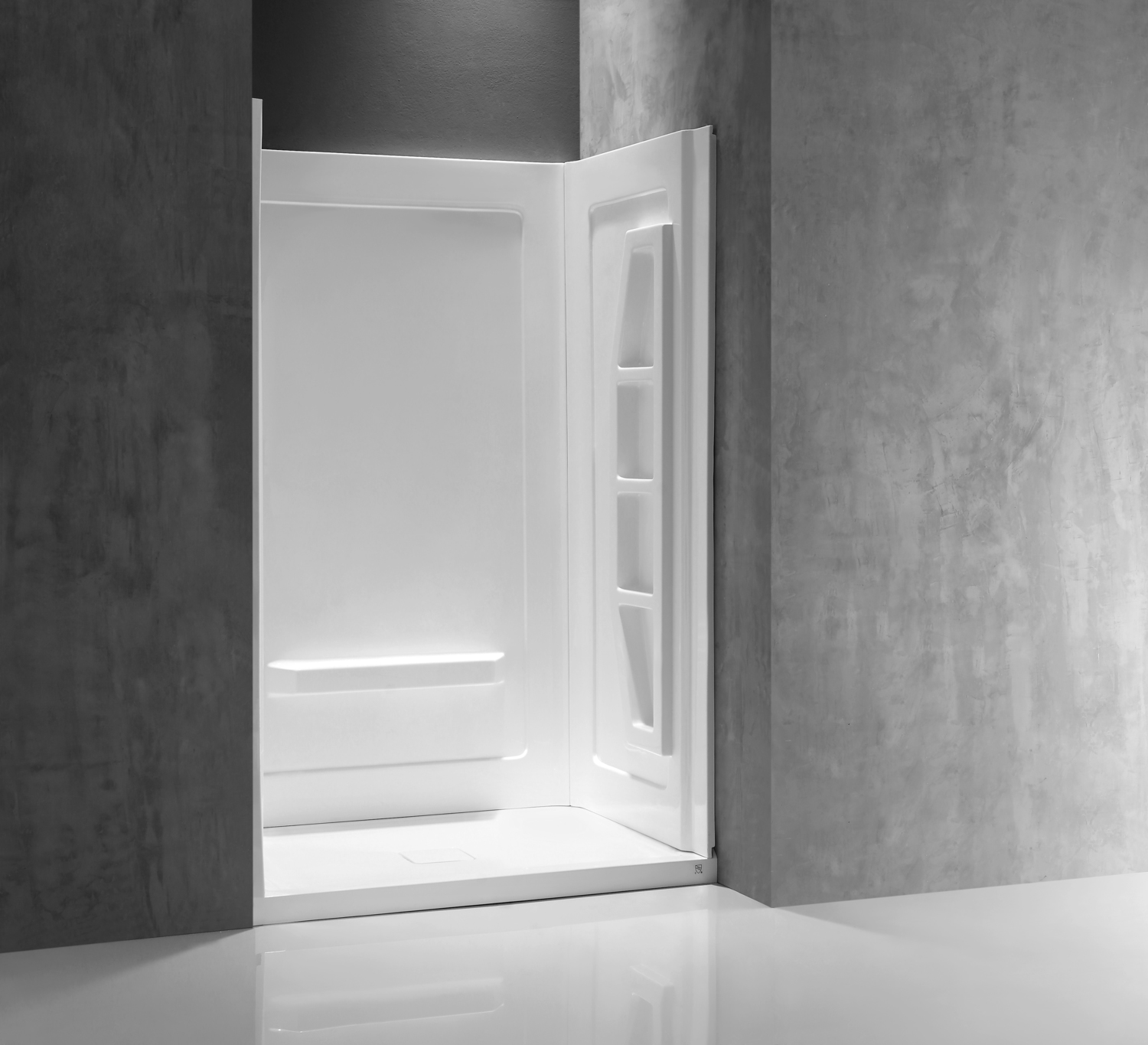 shower base with walls Anzzi SHOWER - Shower Walls - Alcove White