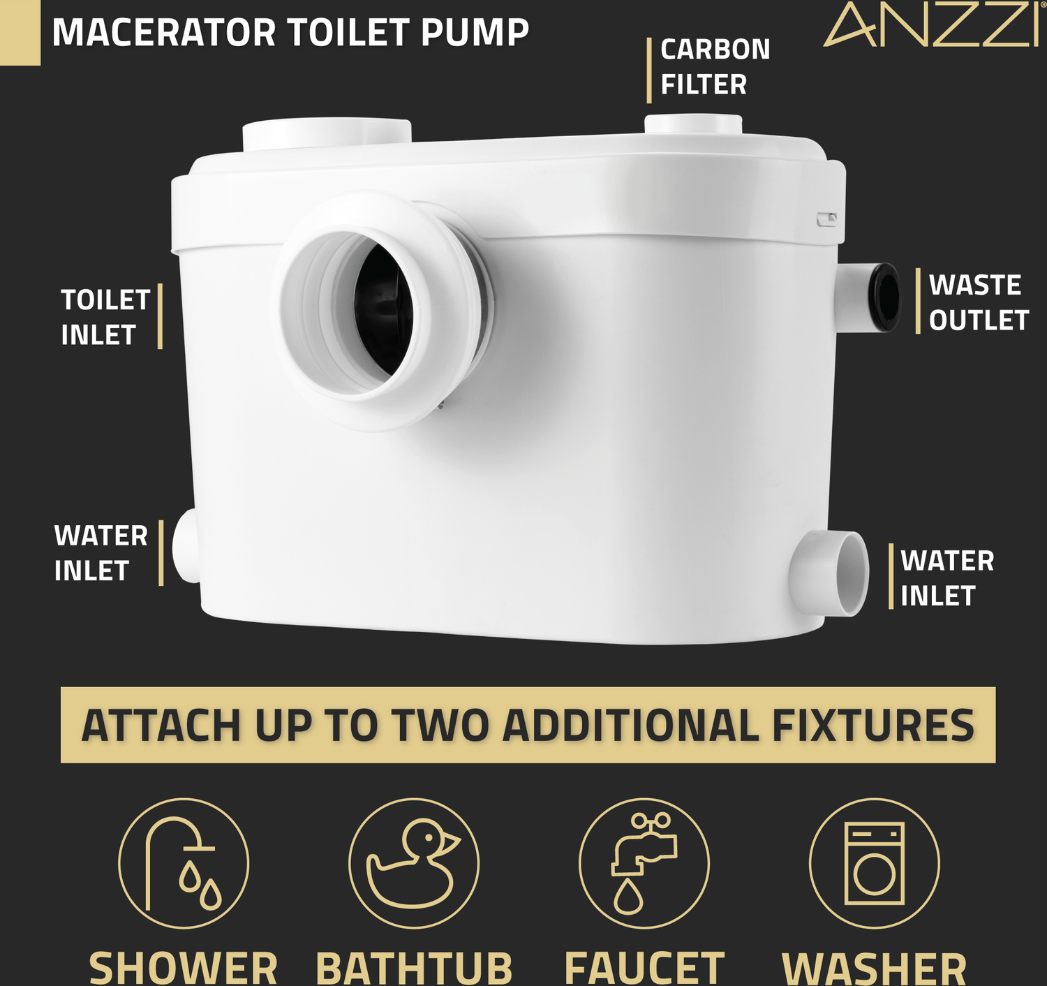 washroom part Anzzi BATHROOM - Toilets - Macerator Pump White