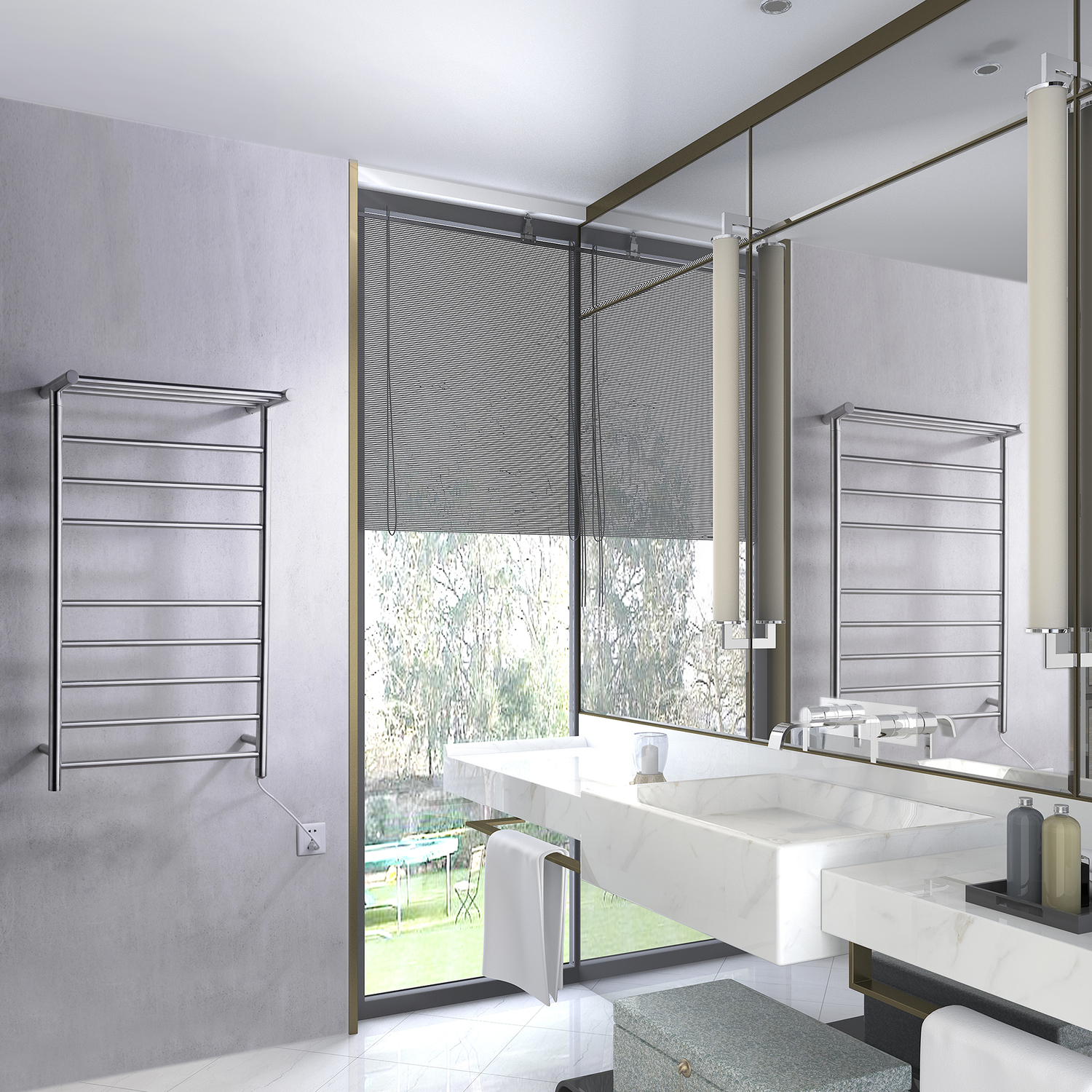 towel warmer hanger Anzzi BATHROOM - Towel Warmers - Wall Mounted Nickel