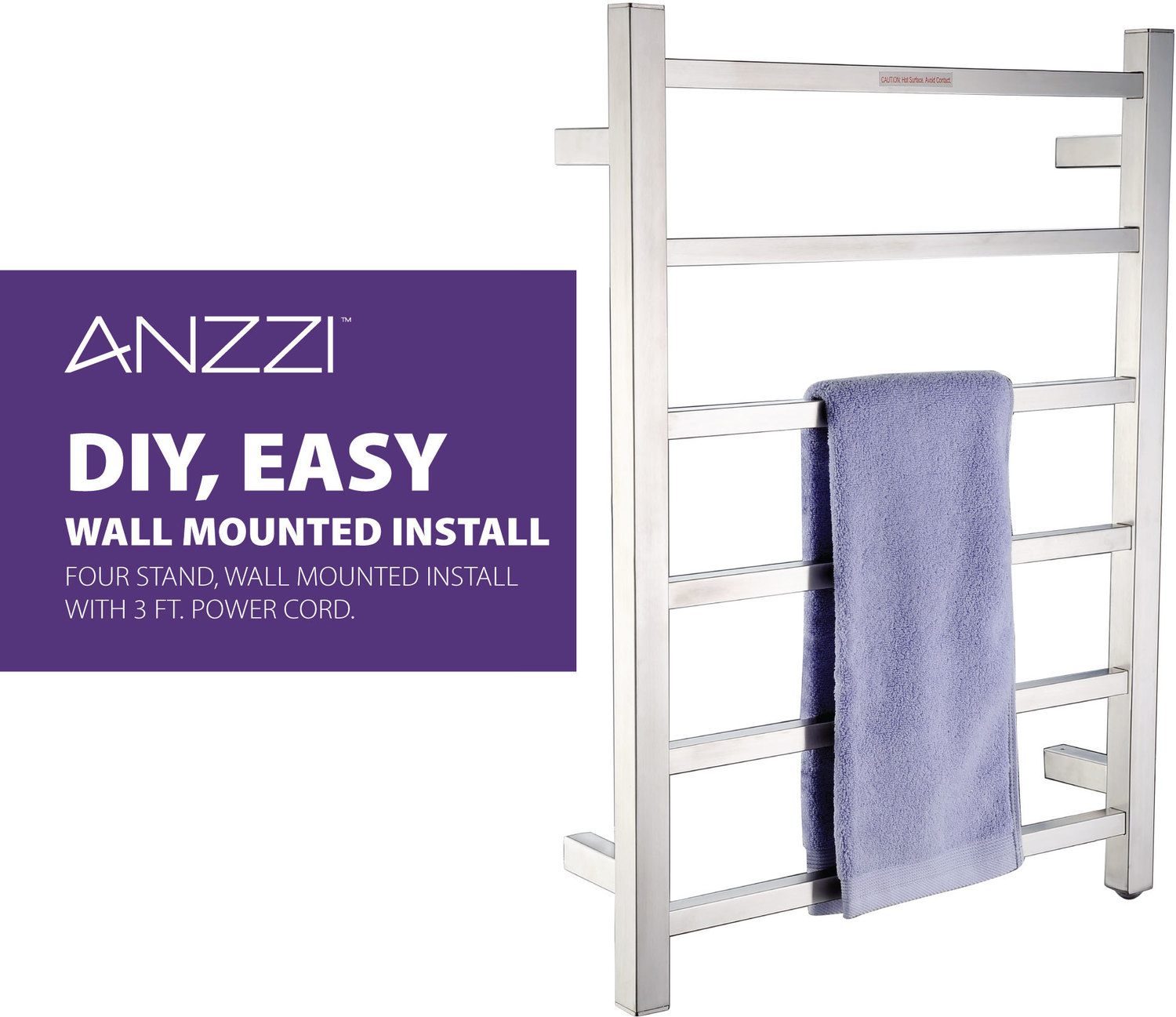  Anzzi BATHROOM - Towel Warmers - Wall Mounted Towel Warmers Nickel