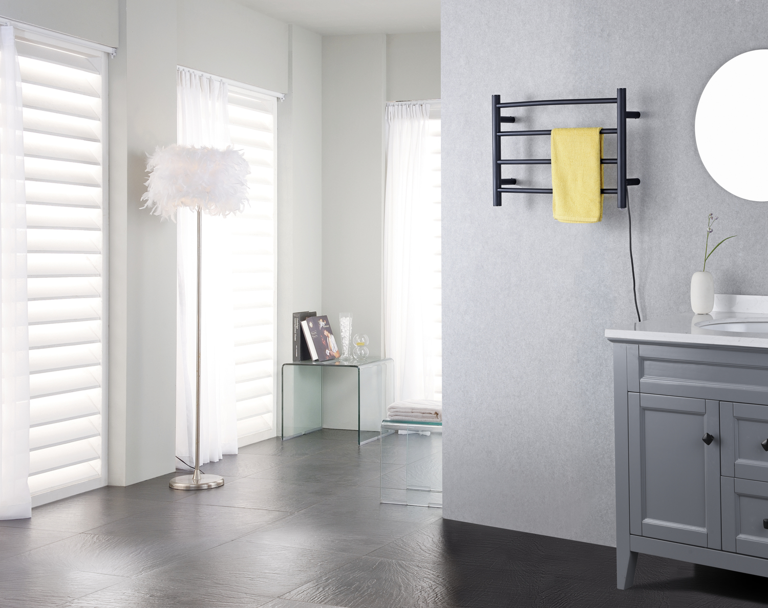 electric towel dryer Anzzi BATHROOM - Towel Warmers - Wall Mounted Black