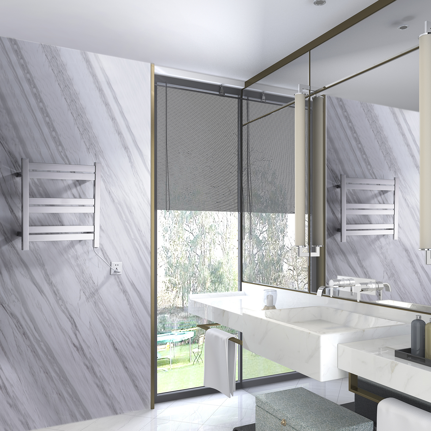 bath towel drying rack Anzzi BATHROOM - Towel Warmers - Wall Mounted Chrome