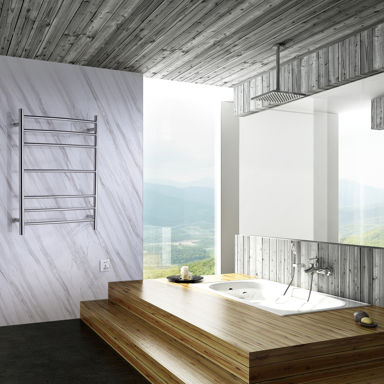 10 towel bar Anzzi BATHROOM - Towel Warmers - Wall Mounted Nickel