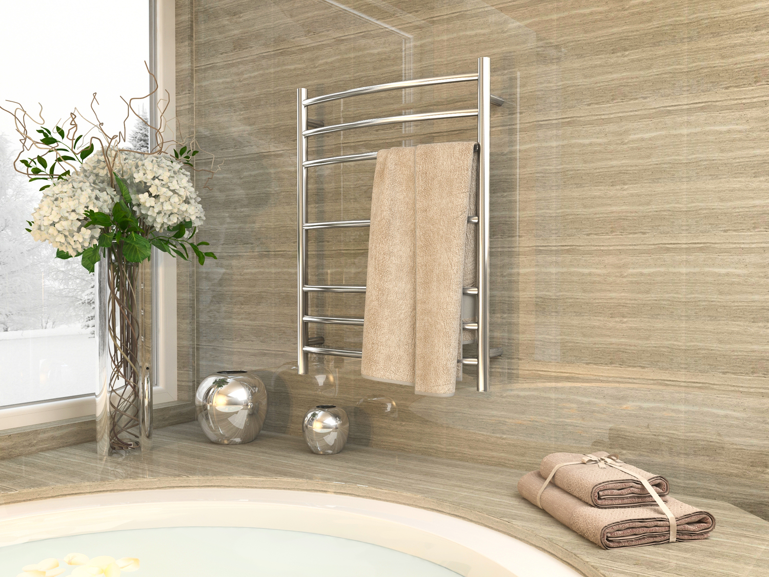 counter towel bar Anzzi BATHROOM - Towel Warmers - Wall Mounted Chrome