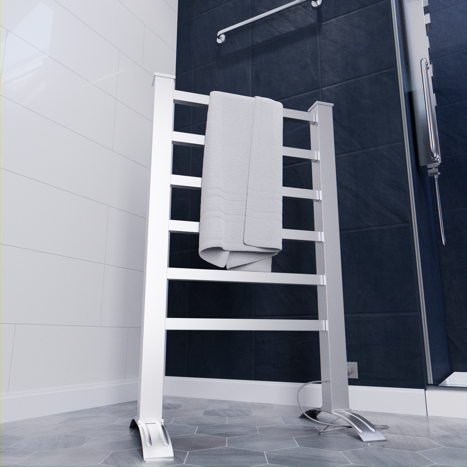 bath towel dryer Anzzi BATHROOM - Towel Warmers - Floor Mounted Aluminum