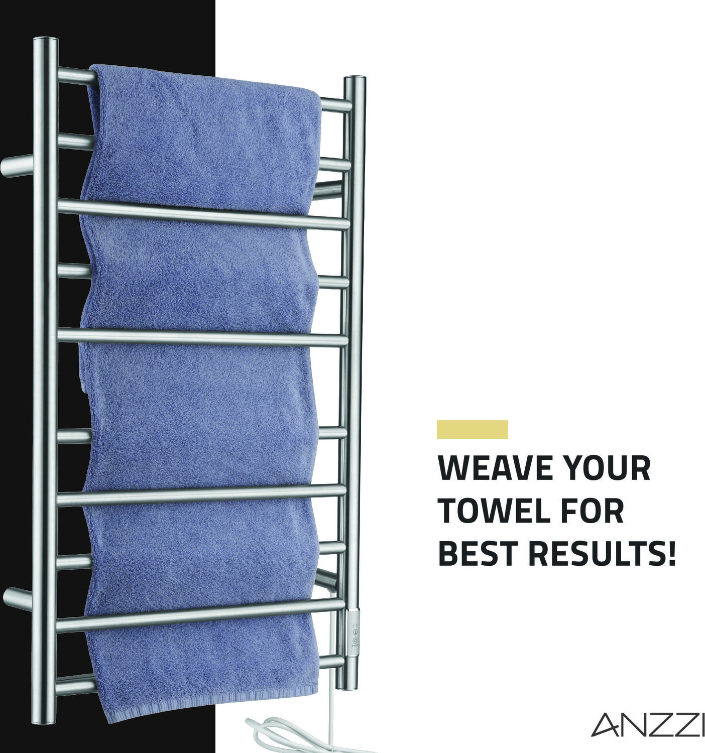 bathroom heater and towel warmer Anzzi BATHROOM - Towel Warmers - Wall Mounted Chrome