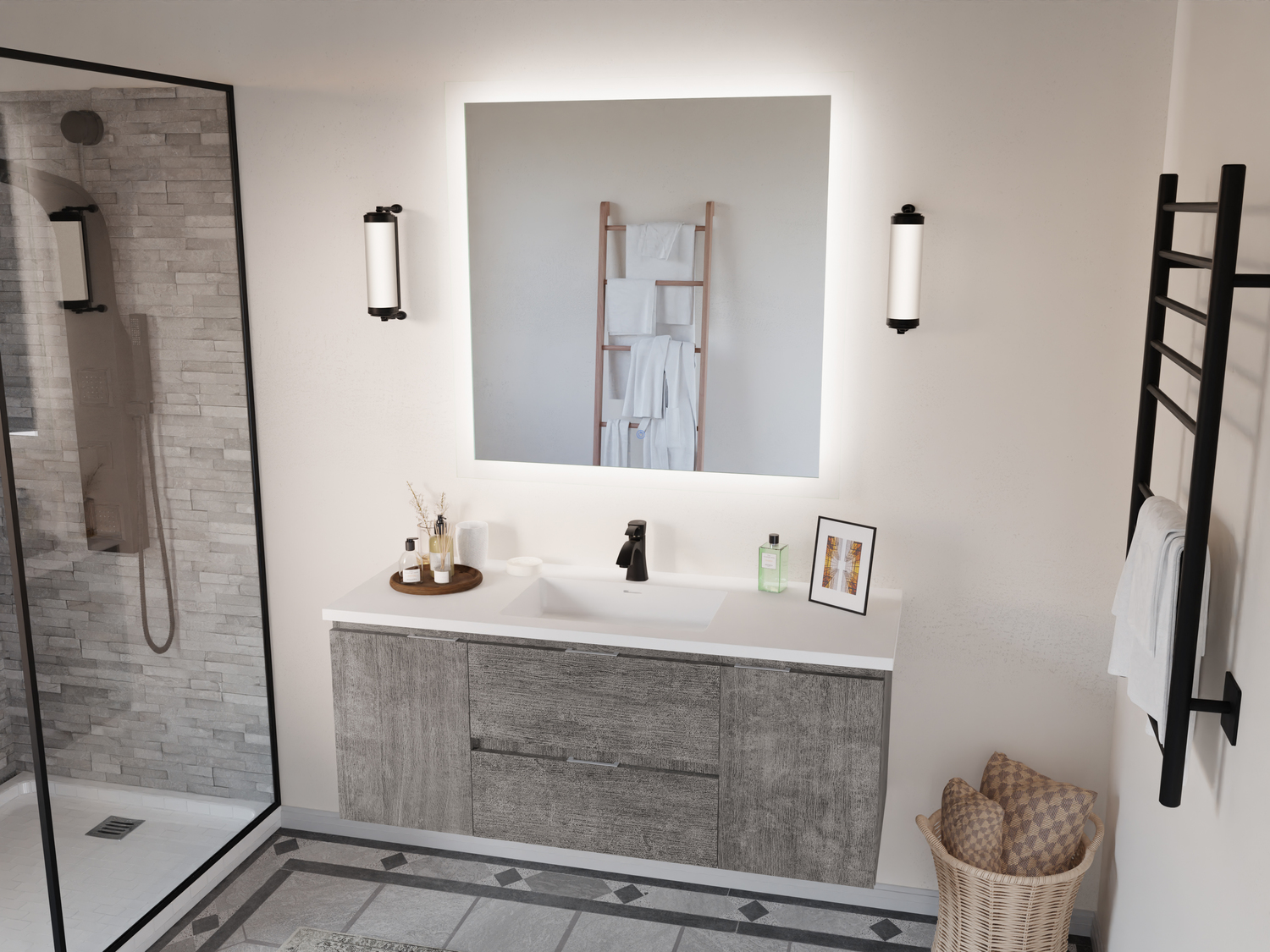 floating vanity cabinet only Anzzi BATHROOM - Vanities - Vanity Sets Gray