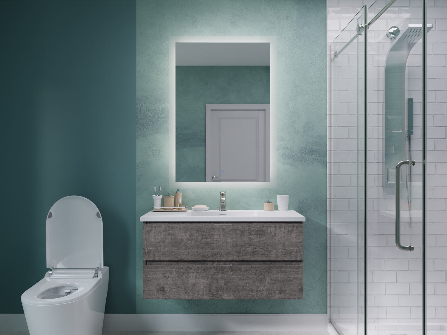 rustic vanity unit Anzzi BATHROOM - Vanities - Vanity Sets Gray