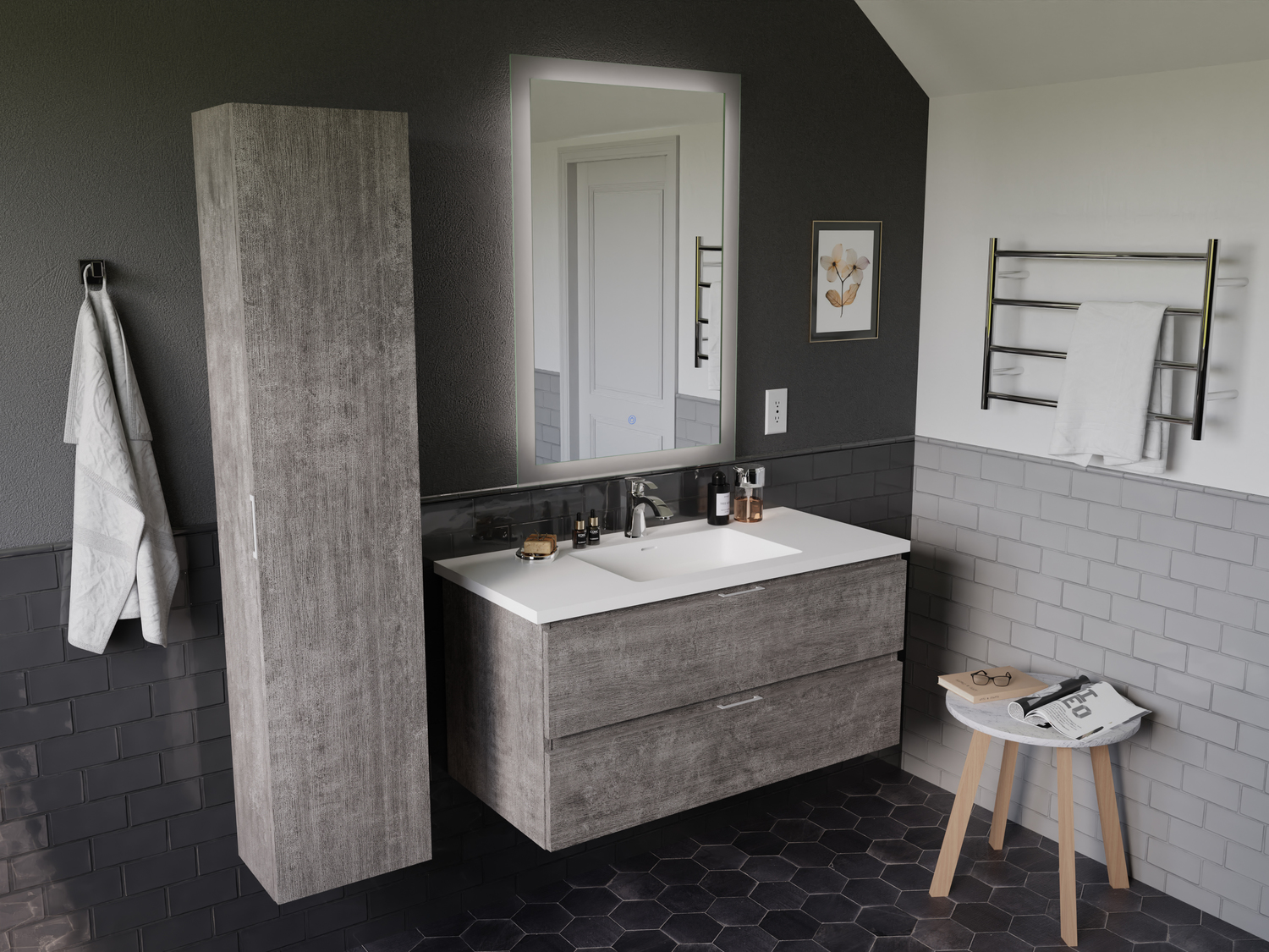 farmhouse bathroom vanity 30 inch Anzzi BATHROOM - Vanities - Vanity Sets Gray