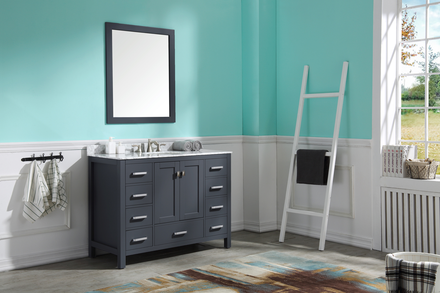 antique oak bathroom vanity Anzzi BATHROOM - Vanities - Vanity Sets Gray