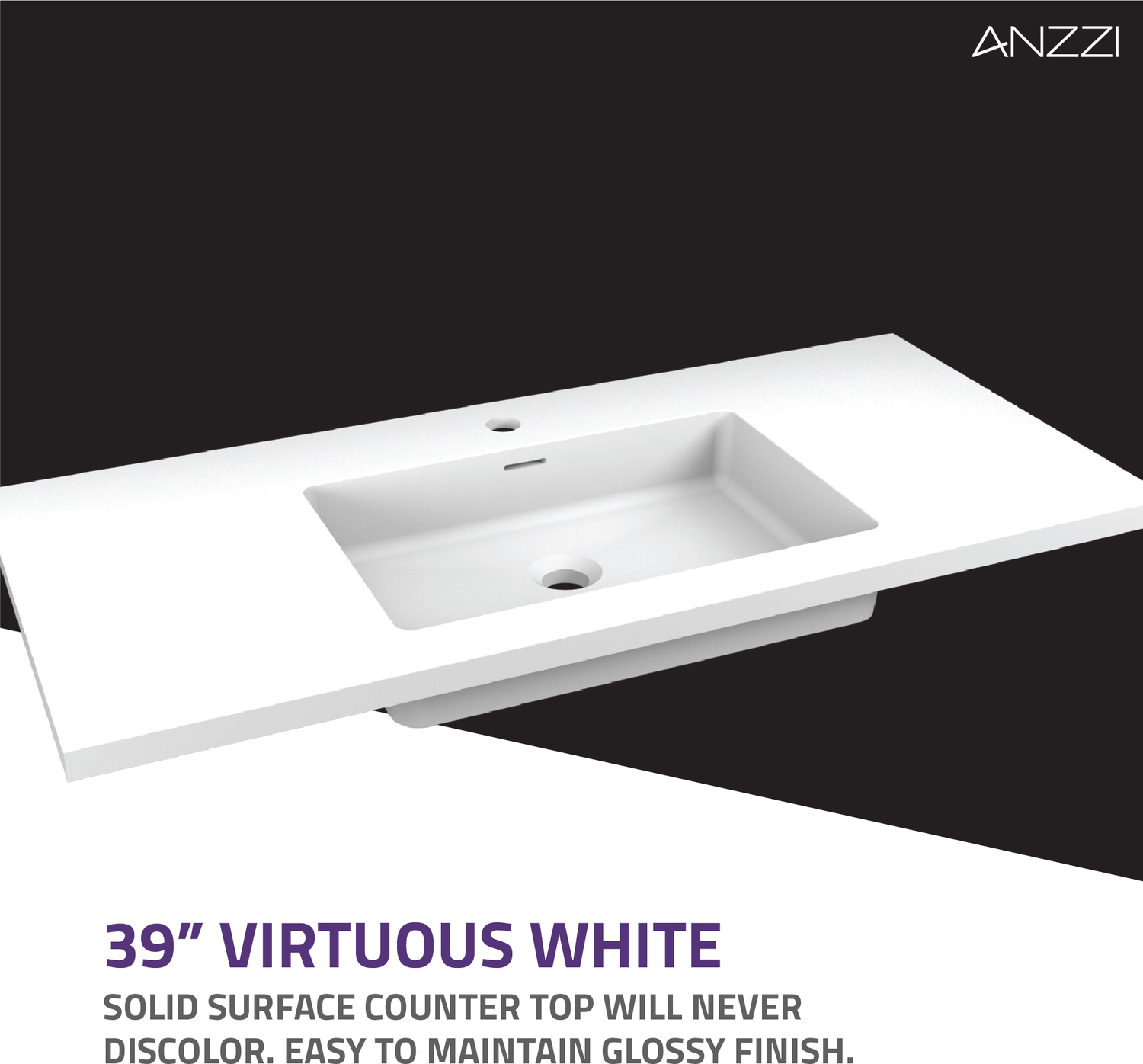 white and black vanity Anzzi BATHROOM - Vanities - Vanity Sets Gray