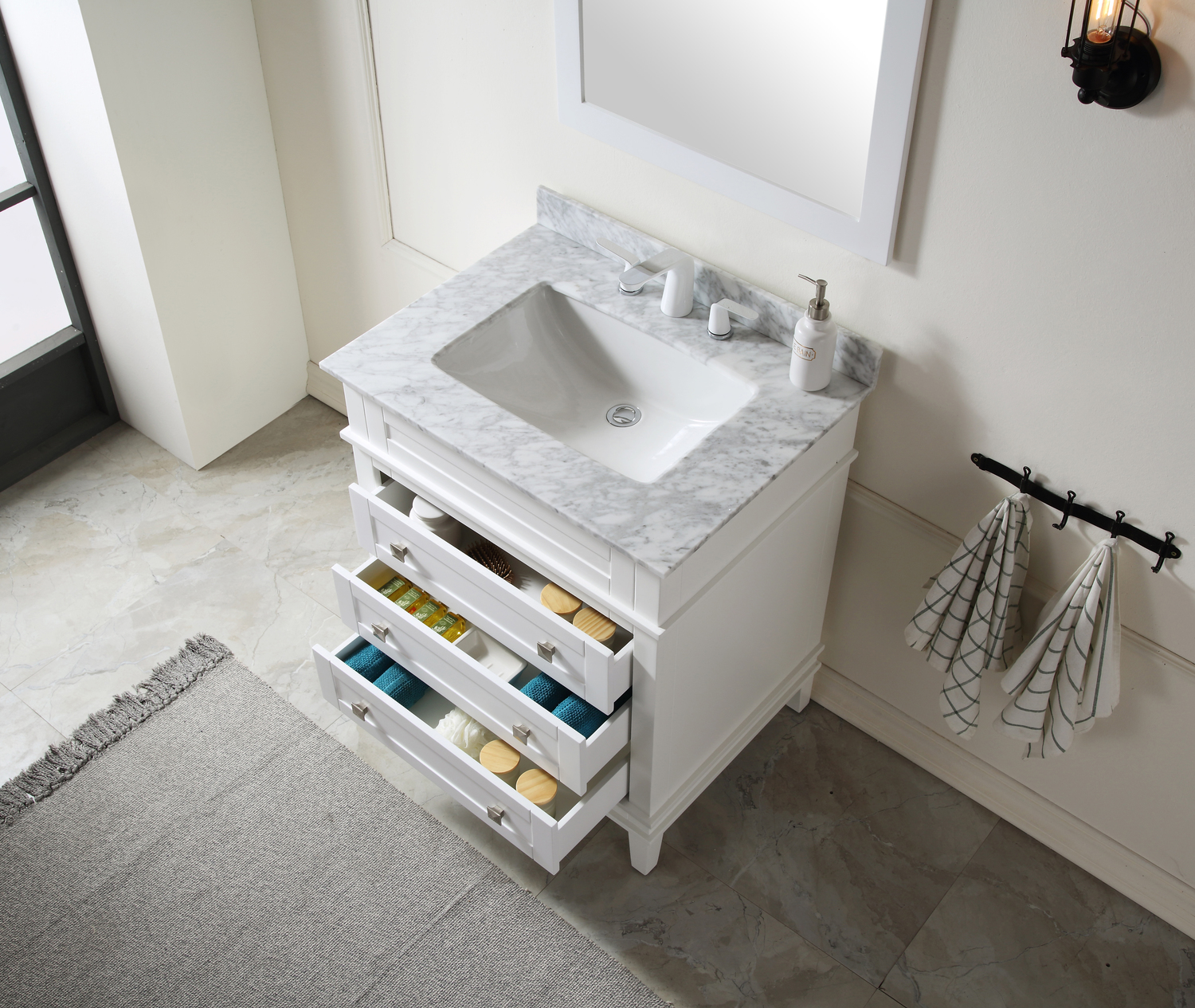 small basin with cabinet Anzzi BATHROOM - Vanities - Vanity Sets White