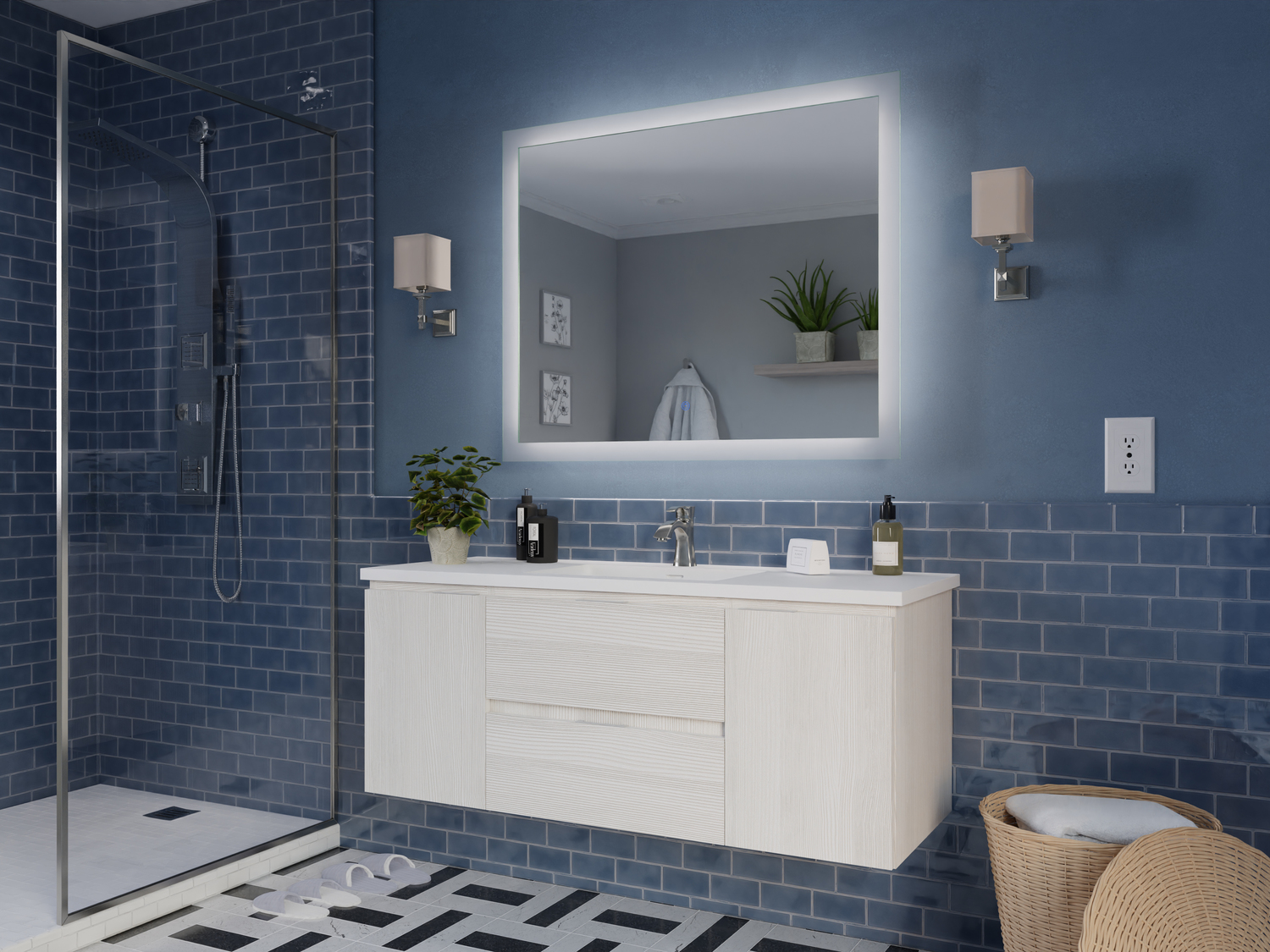 60 inch bathroom vanity with sink Anzzi BATHROOM - Vanities - Vanity Sets White