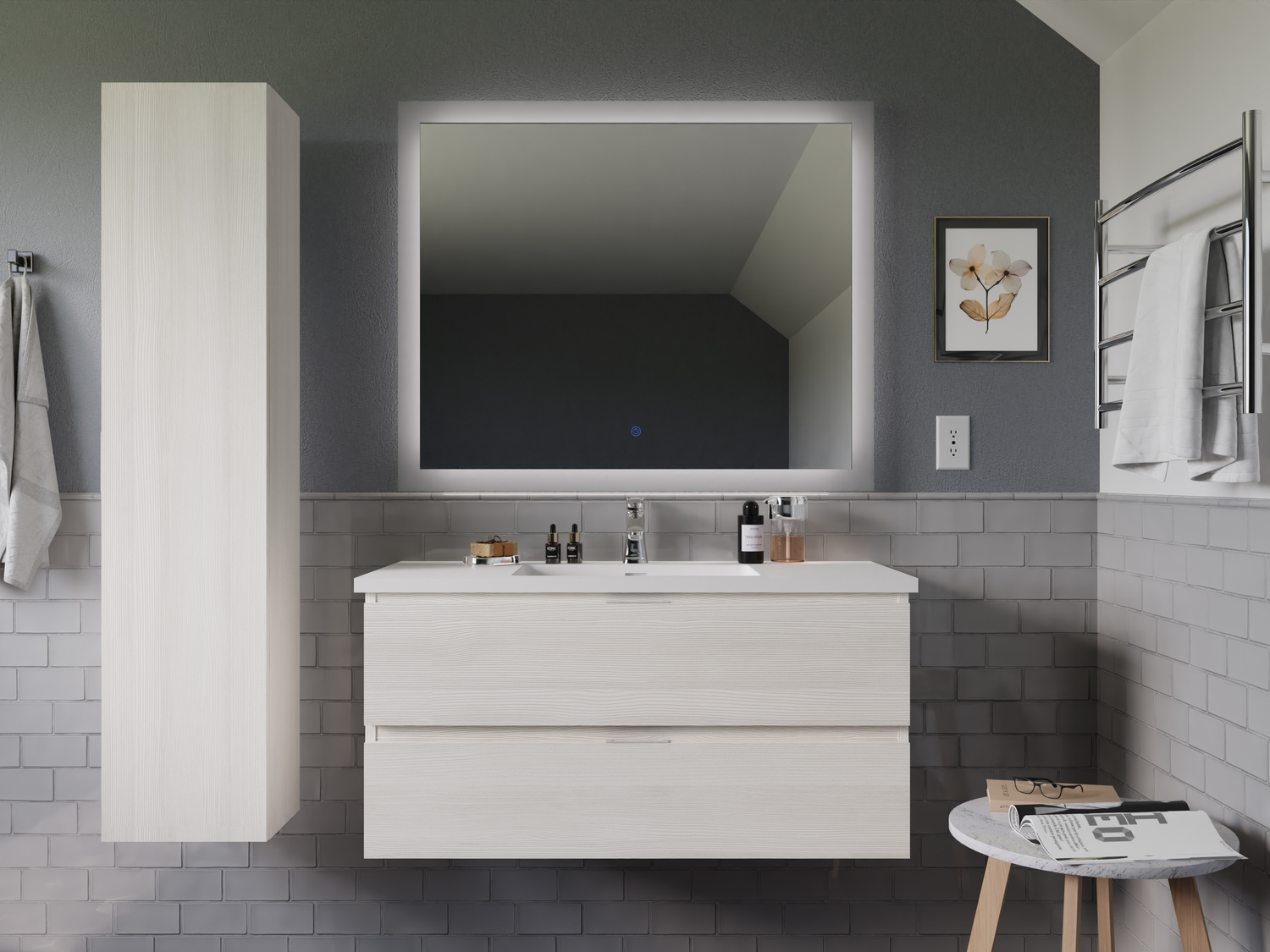 vintage bathroom sink unit Anzzi BATHROOM - Vanities - Vanity Sets White