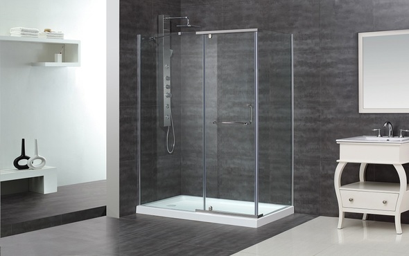 frameless gold shower door aston Shower Enclosure Chrome Modern; Contemporary