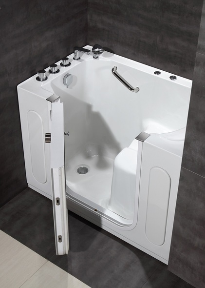 freestanding tub inside walk in shower aston Walk-In Tub White Acyrllic Modern