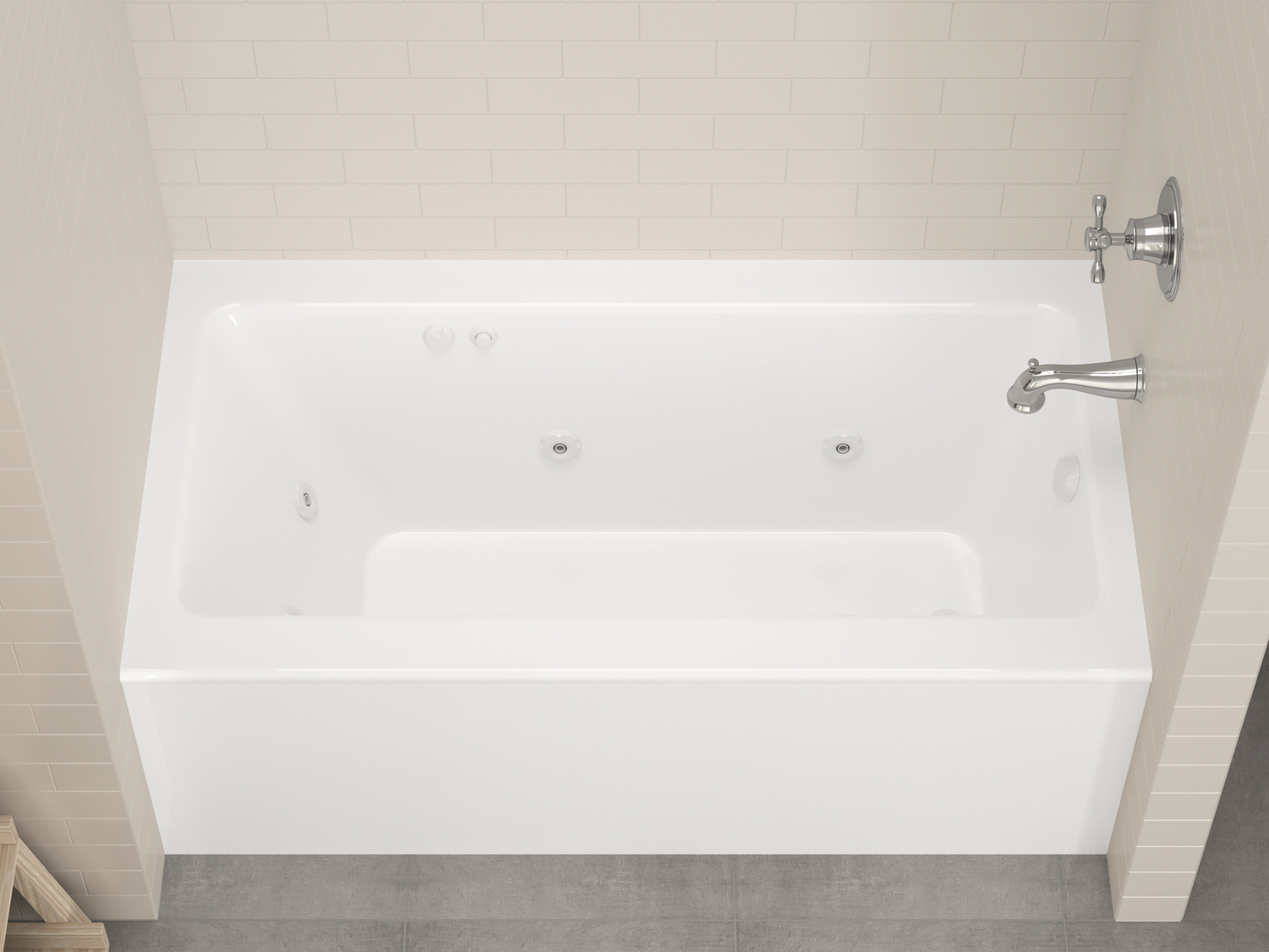  Atlantis BATHROOM - Bathtubs - Drop-in Bathtub - Alcove - Whirlpool White