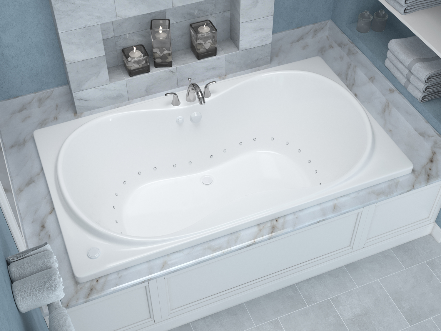  Atlantis BATHROOM - Bathtubs - Drop-in Bathtub - Rectangle - Air White