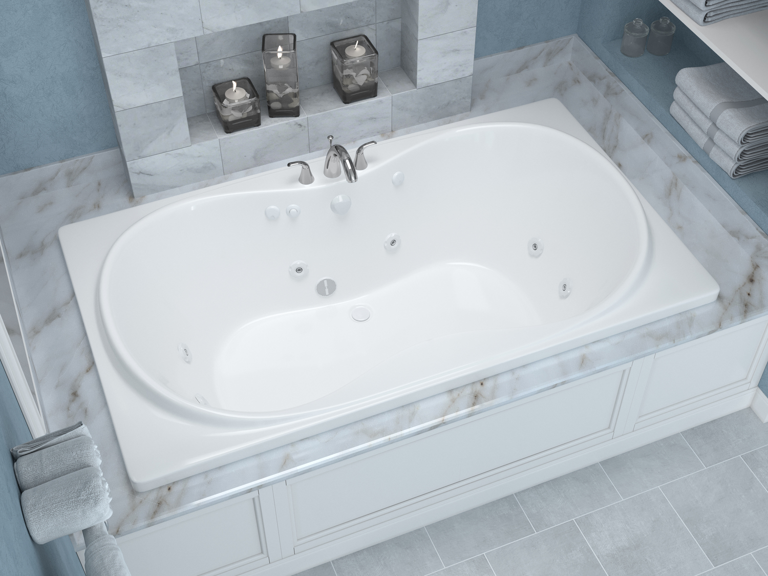  Atlantis BATHROOM - Bathtubs - Drop-in Bathtub - Rectangle - Whirlpool White