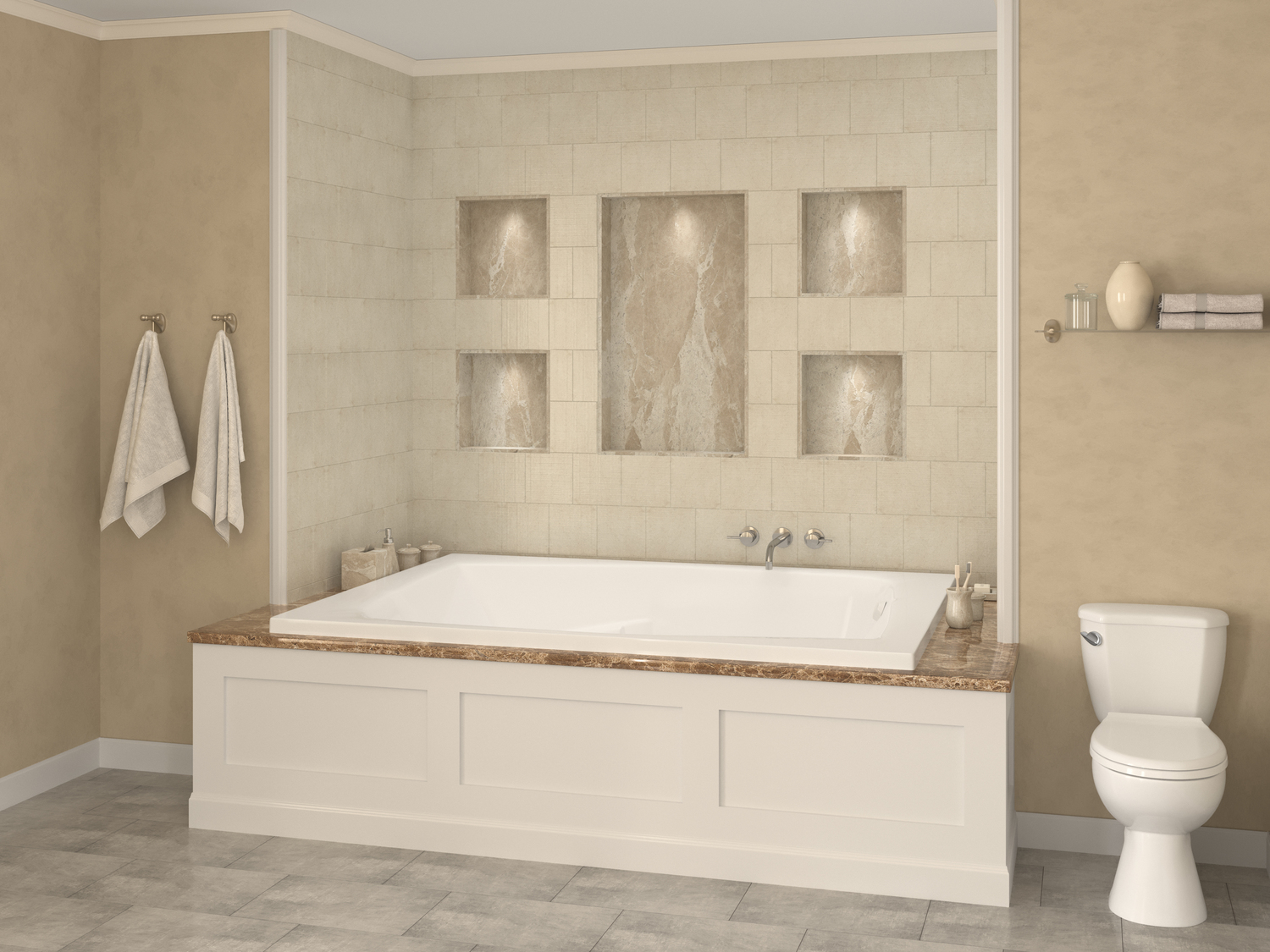  Atlantis BATHROOM - Bathtubs - Drop-in Bathtub - Rectangle - Soaker White