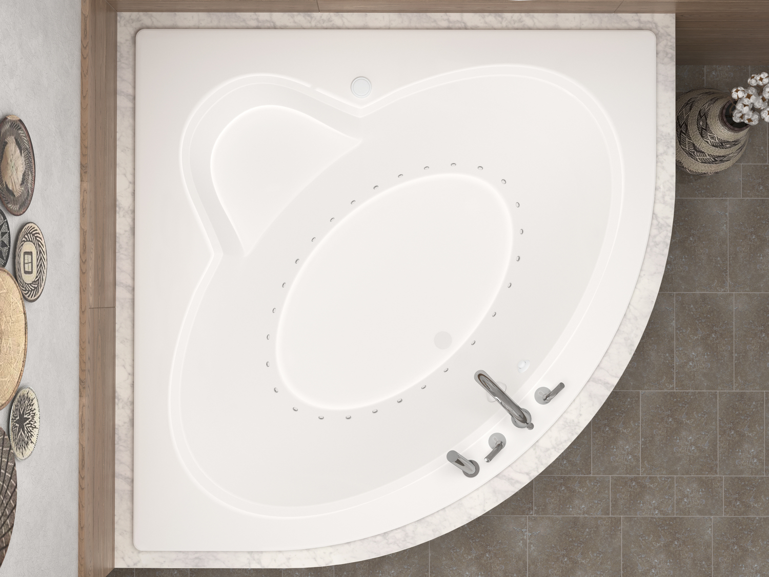  Atlantis BATHROOM - Bathtubs - Drop-in Bathtub - Corner - Air White