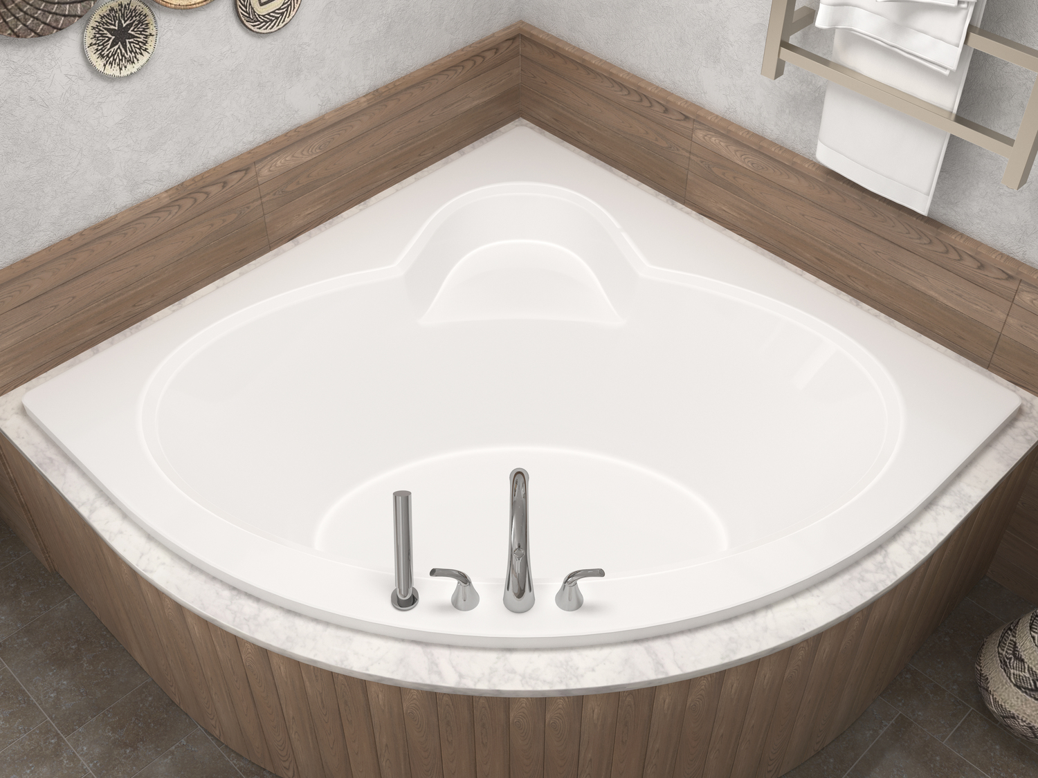  Atlantis BATHROOM - Bathtubs - Drop-in Bathtub - Corner - Soaker White