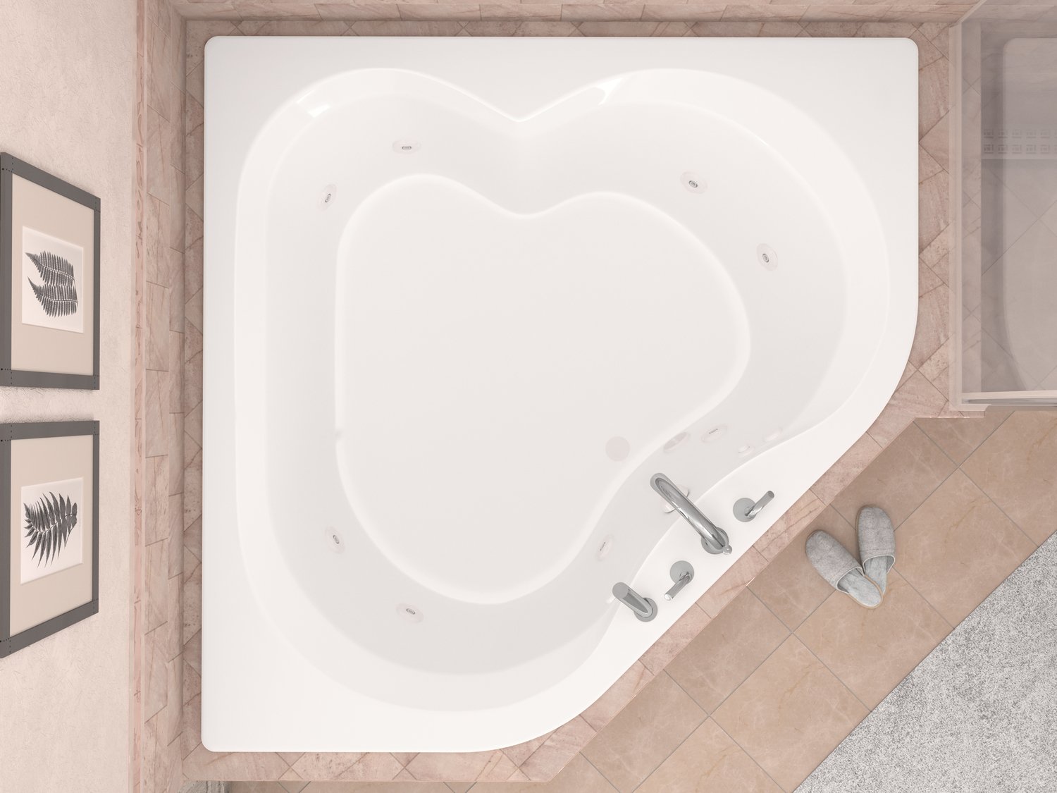  Atlantis BATHROOM - Bathtubs - Drop-in Bathtub - Corner - Whirlpool White
