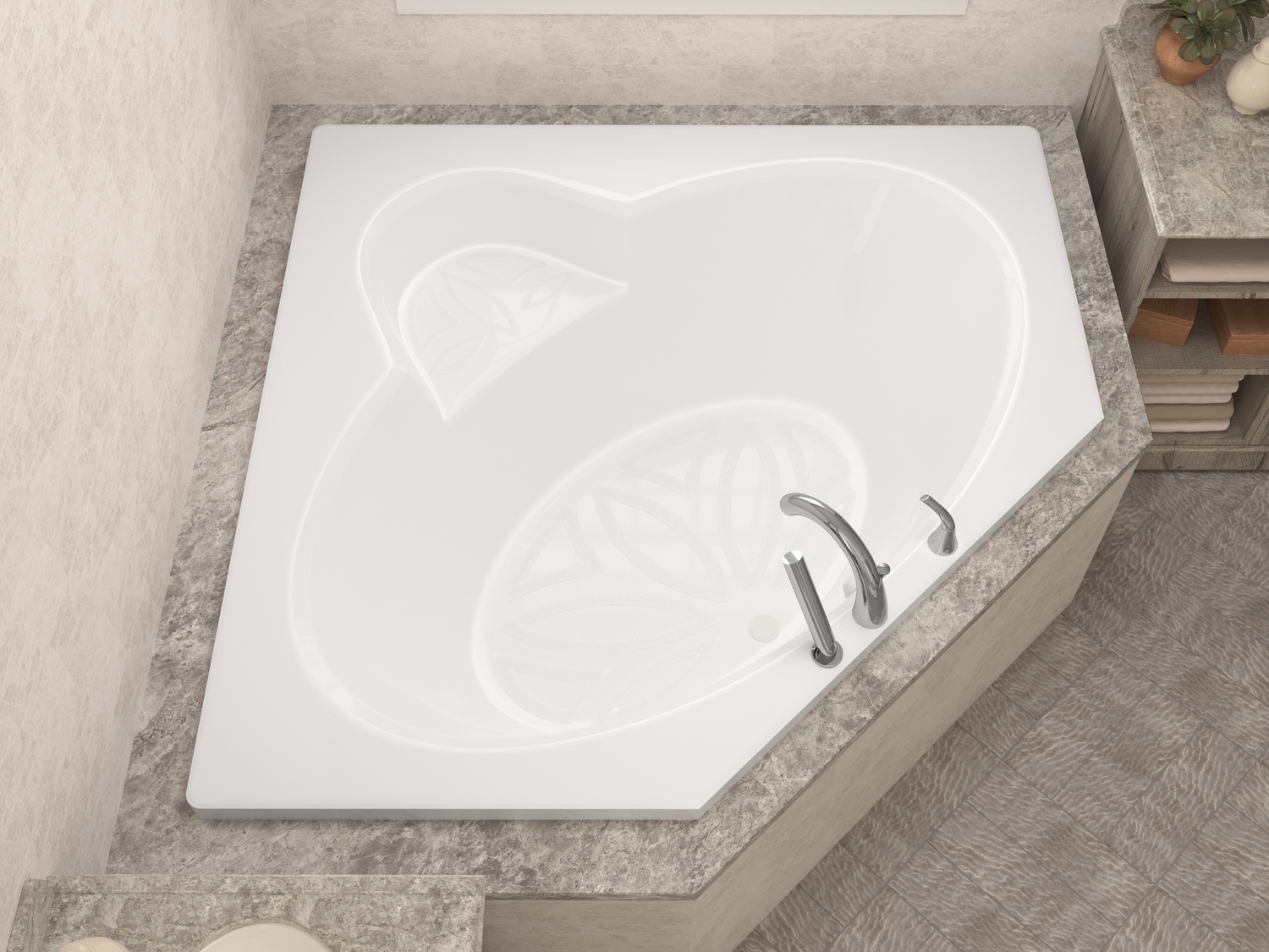  Atlantis BATHROOM - Bathtubs - Drop-in Bathtub - Corner - Soaker White