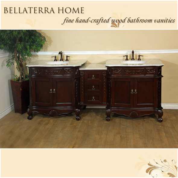 70 bathroom vanity top single sink Bellaterra Carrara white Marble
