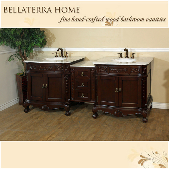 70 bathroom vanity top single sink Bellaterra Carrara white Marble