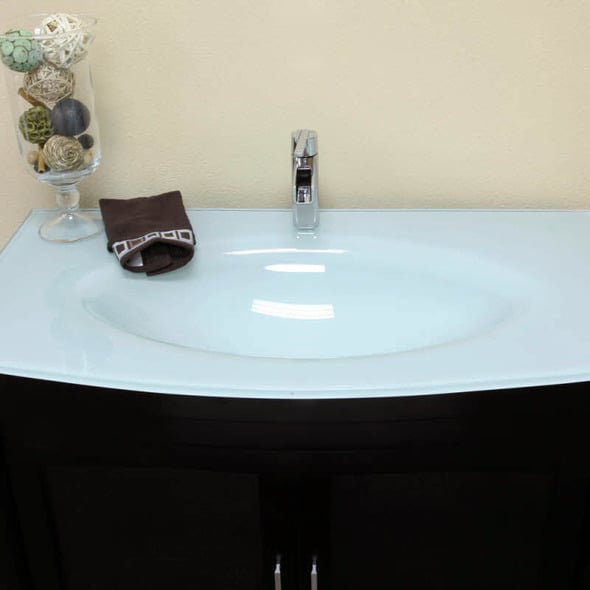 60 inch bathroom countertop Bellaterra Tempered Glass