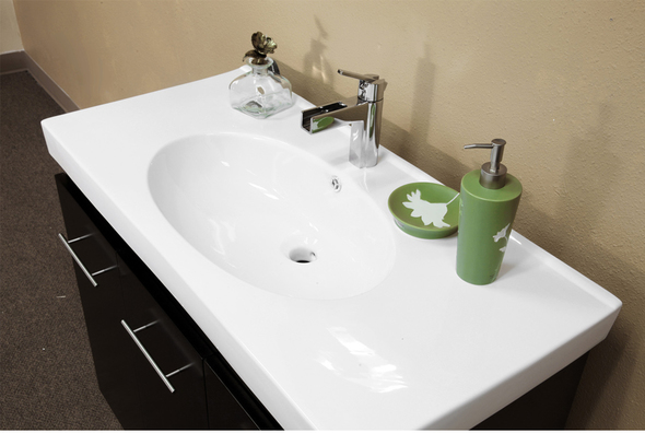 small sink unit bathroom Bellaterra White Ceramic 