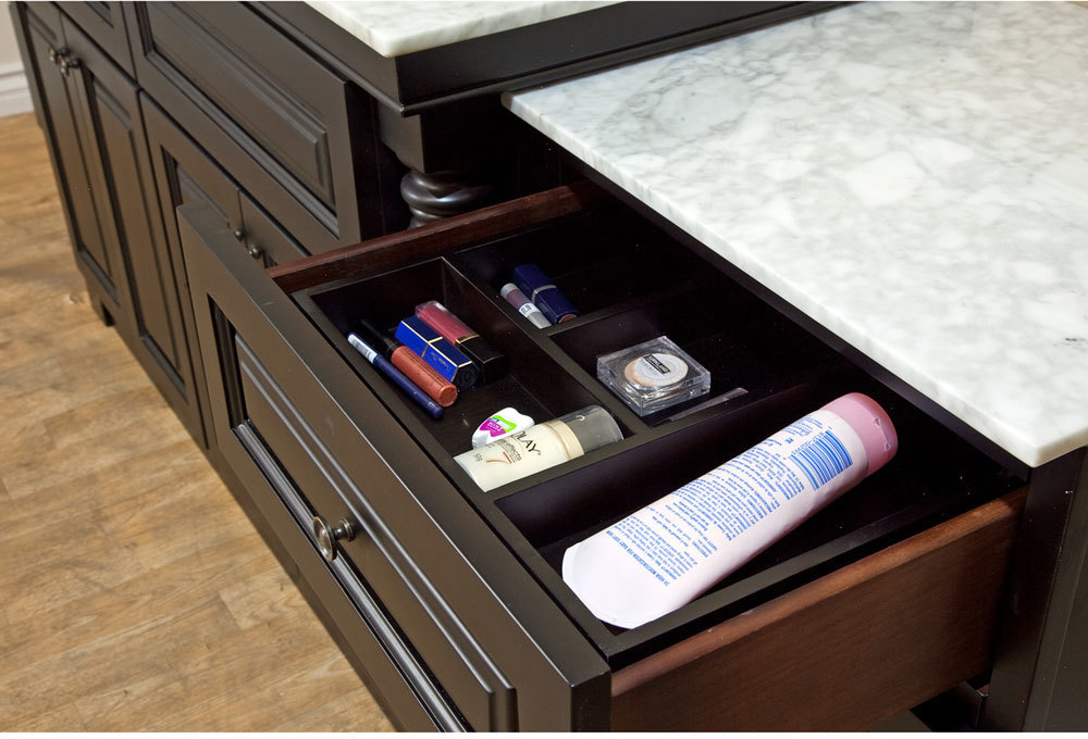 bathroom cabinet drawer Bellaterra White cararra 