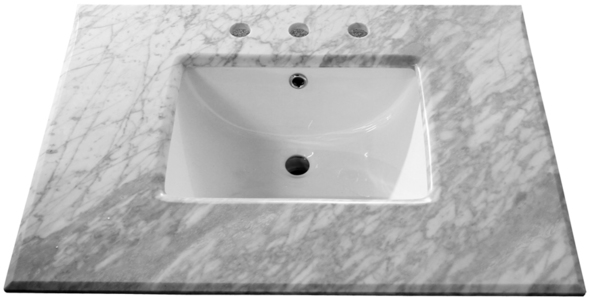 sink top for 24 inch vanity Bellaterra White Carrara marble