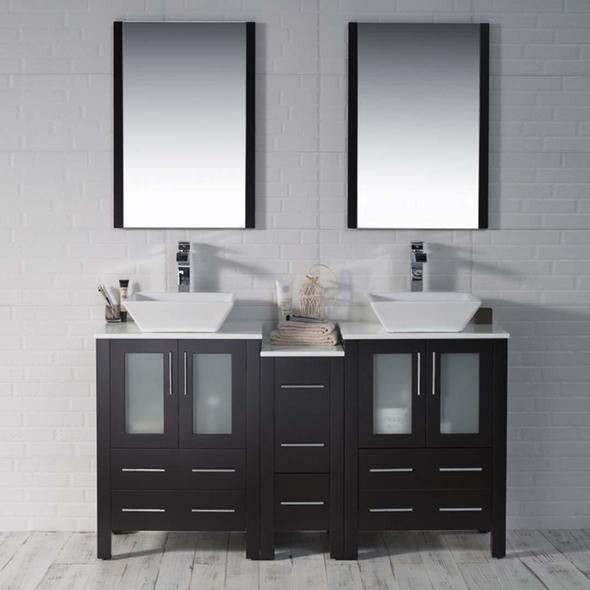 walnut double sink vanity Blossom Modern