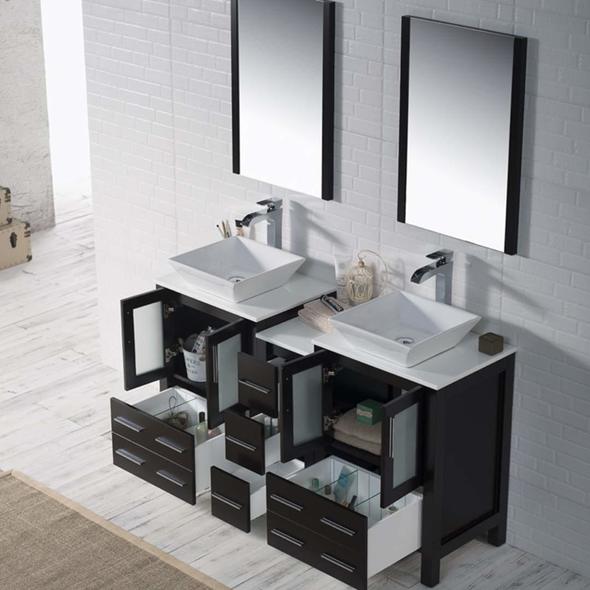 walnut double sink vanity Blossom Modern