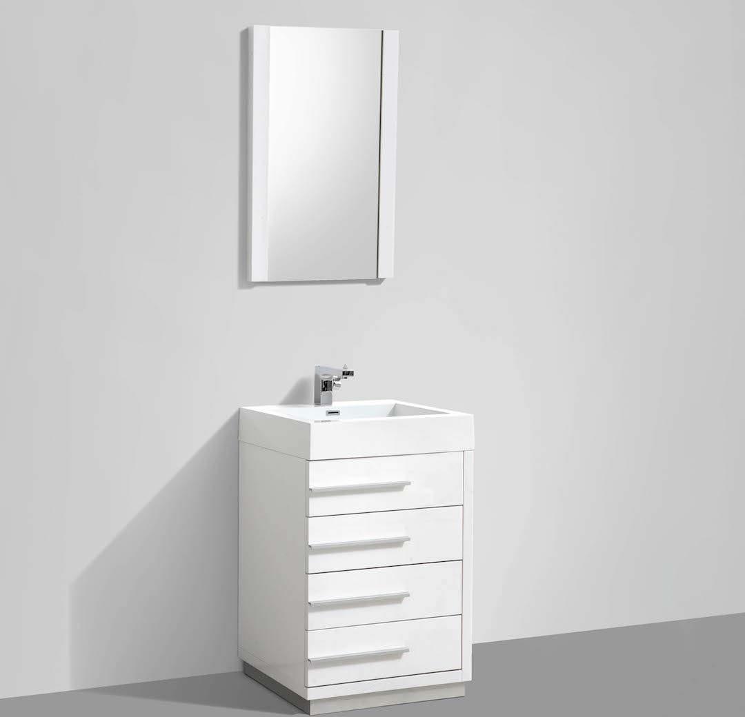 two vanities with cabinet in between Blossom Modern